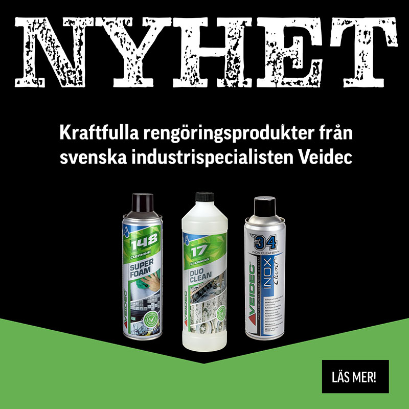 Nu udvider vi sortimentet med kraftfulde rengøringsprodukter fra svenske Veidec!