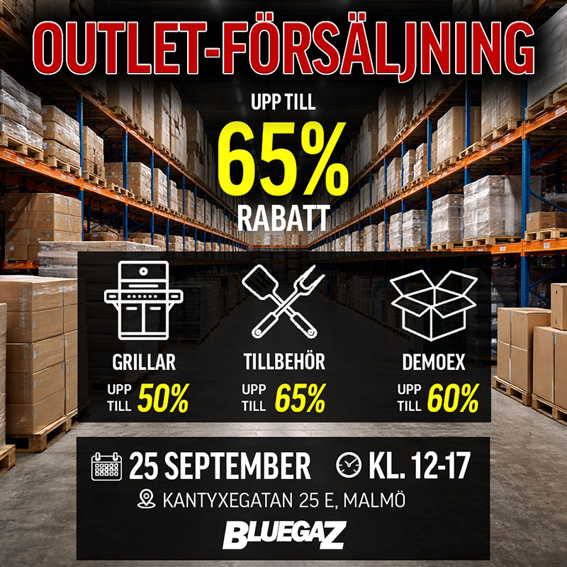 Velkommen til Bluegaz Outlet den 25. september!
